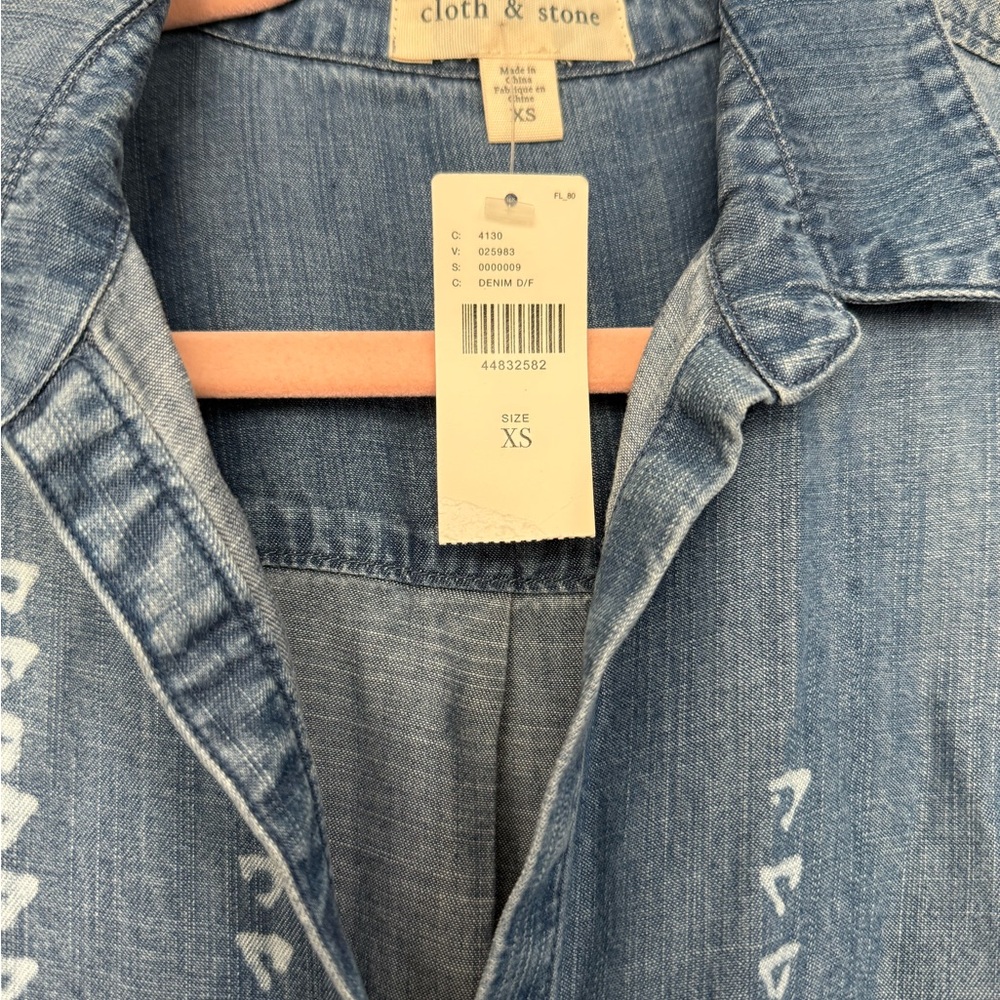 Cloth & Ston by Anthropologie Blue Denim Dress - Picture 3 of 3